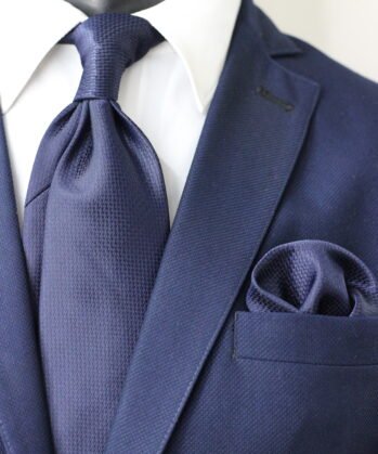 Plain Jaquard Neck Tie With Hanky