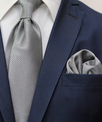 Plain Jaquard Neck Tie With Hanky