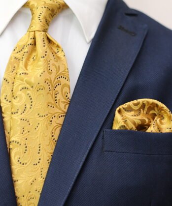 Floralf Jaquard Neck Tie With Hanky