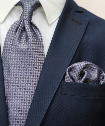 Dotted Jaquard Neck Tie With Hanky