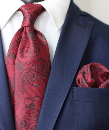 Paisley Jaquard Neck Tie With Hanky