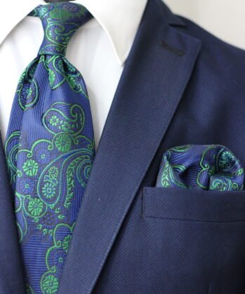 Paisley Jaquard Neck Tie With Hanky