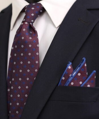 Dotted Jaquard Neck Tie With Hanky