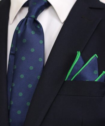 Dotted Jaquard Neck Tie With Hanky