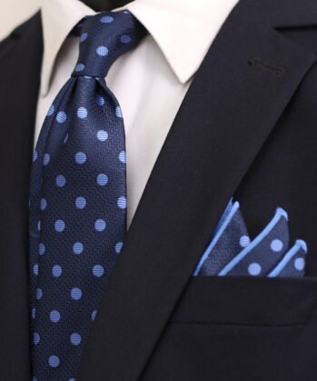 Dotted Jaquard Neck Tie With Hanky