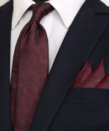 Paisley Jaquard Neck Tie With Hanky