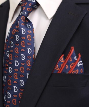 Paisley Jaquard Neck Tie With Hanky