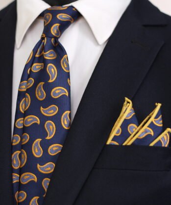 Paisley Jaquard Neck Tie With Hanky