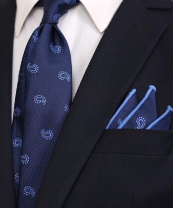 Paisley Jaquard Neck Tie With Hanky