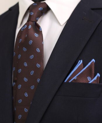 Paisley Jaquard Neck Tie With Hanky