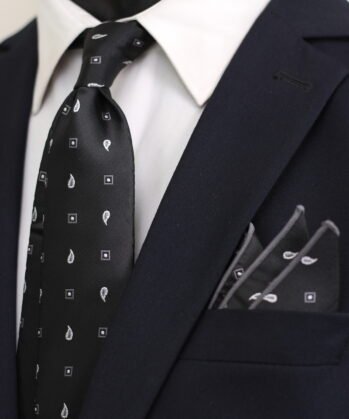 Paisley Jaquard Neck Tie With Hanky