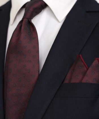 Paisley Jaquard Neck Tie With Hanky