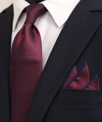 Dotted Jaquard Neck Tie With Hanky
