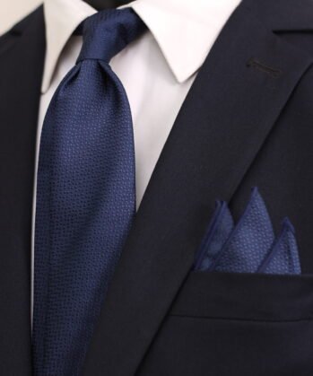 Plain Jaquard Neck Tie With Hanky