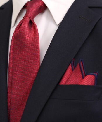 Plain Jaquard Neck Tie With Hanky