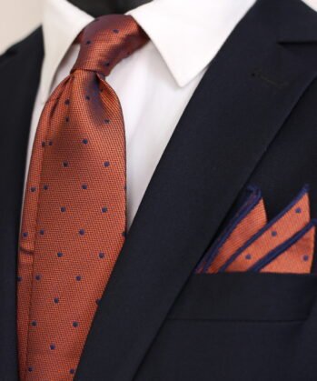 Dotted Jaquard Neck Tie With Hanky