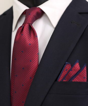 Dotted Jaquard Neck Tie With Hanky
