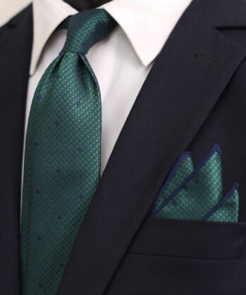 Dotted Jaquard Neck Tie With Hanky