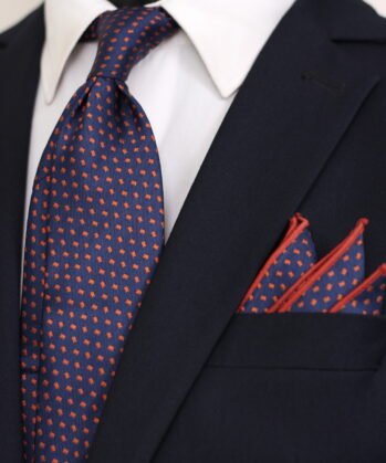 Dotted Jaquard Neck Tie With Hanky