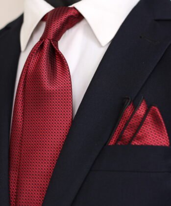 Dotted Jaquard Neck Tie With Hanky
