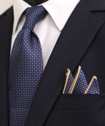 Dotted Jaquard Neck Tie With Hanky