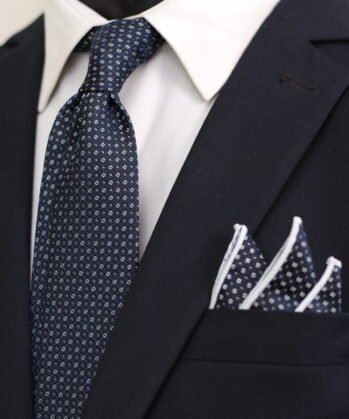 Dotted Jaquard Neck Tie With Hanky