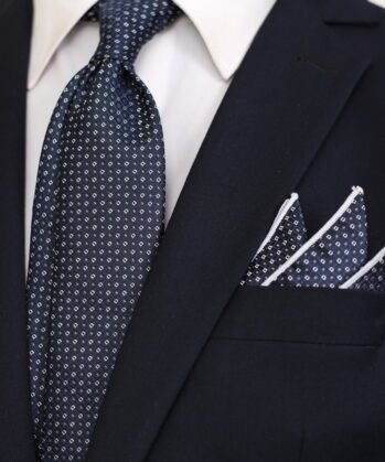 Dotted Jaquard Neck Tie With Hanky