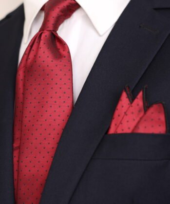 Dotted Jaquard Neck Tie With Hanky