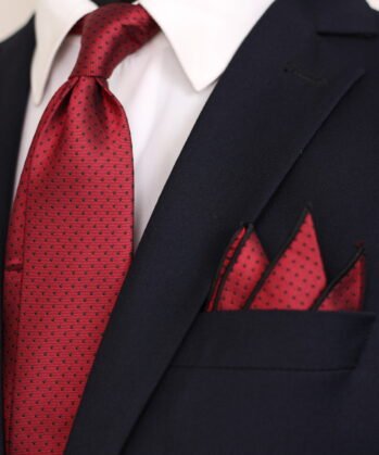 Dotted Jaquard Neck Tie With Hanky