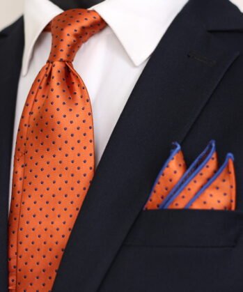 Dotted Jaquard Neck Tie With Hanky