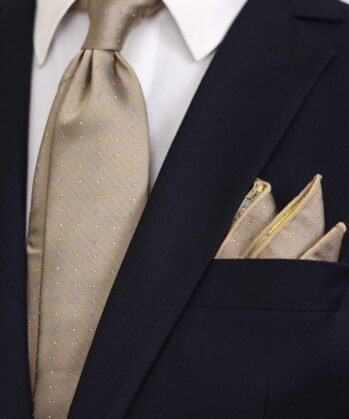 Dotted Jaquard Neck Tie With Hanky