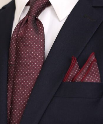 Dotted Jaquard Neck Tie With Hanky