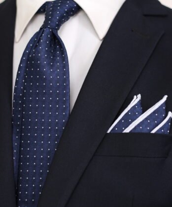 Dotted Jaquard Neck Tie With Hanky