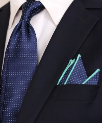 Dotted Jaquard Neck Tie With Hanky