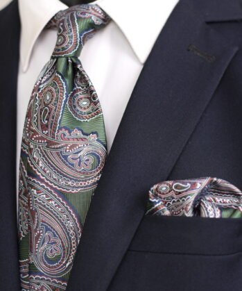 Paisley Jaquard Neck Tie With Hanky