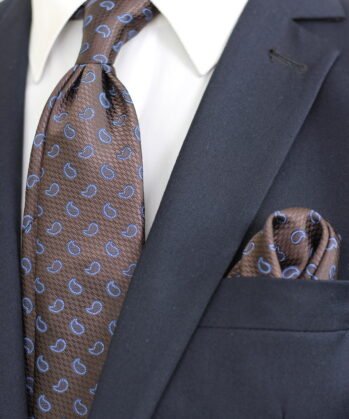 Paisley Jaquard Neck Tie With Hanky