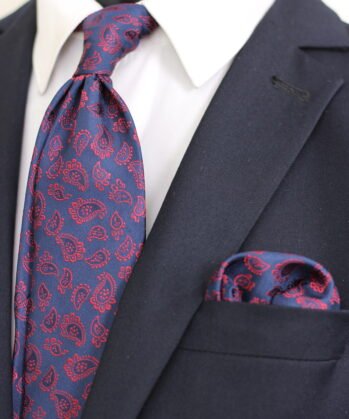 Paisley Jaquard Neck Tie With Hanky