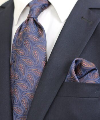 Paisley Jaquard Neck Tie With Hanky