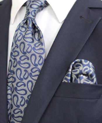 Paisley Jaquard Neck Tie With Hanky