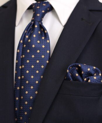 Dotted Jaquard Neck Tie With Hanky