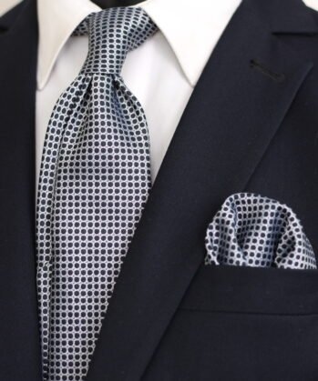 Dotted Jaquard Neck Tie With Hanky