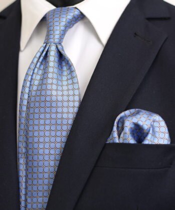 Dotted Jaquard Neck Tie With Hanky