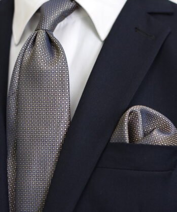 Dotted Jaquard Neck Tie With Hanky