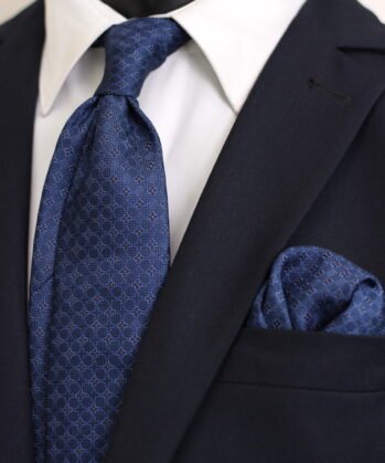 Floral Jaquard Neck Tie With Hanky