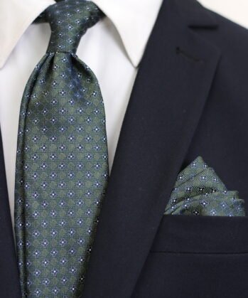 Dotted Jaquard Neck Tie With Hanky