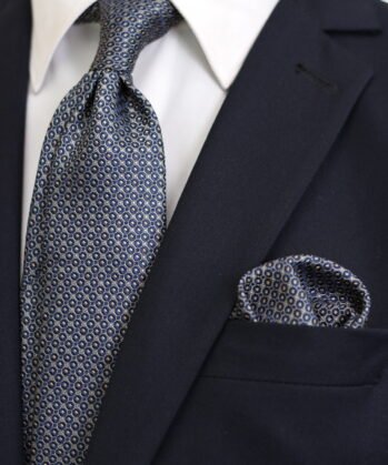 Dotted Jaquard Neck Tie With Hanky