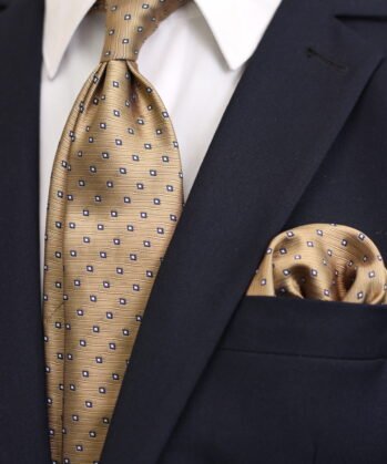 Dotted Jaquard Neck Tie With Hanky