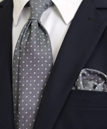 Dotted Jaquard Neck Tie With Hanky