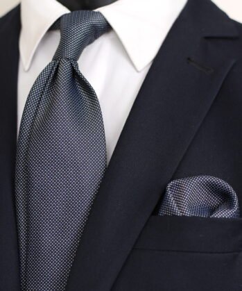Dotted Jaquard Neck Tie With Hanky