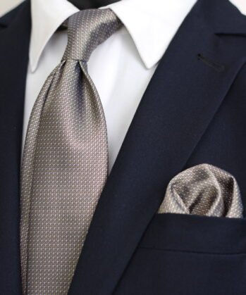 Dotted Jaquard Neck Tie With Hanky